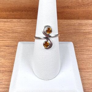 Citrine Ring Birthstone Solid Sterling Silver - Sz 8.5